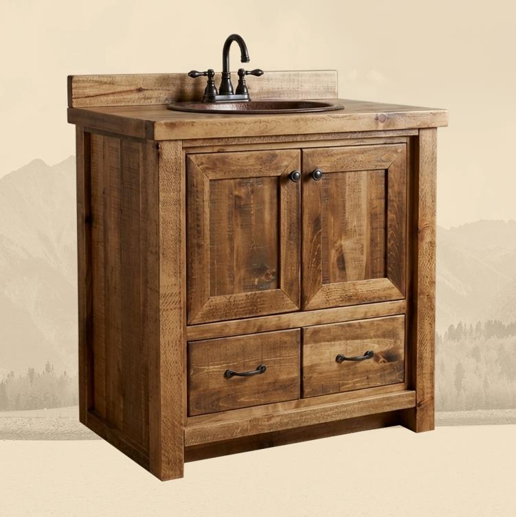 Aspen Farmhouse Rustic 1 Drawer Vanity in Artisan
