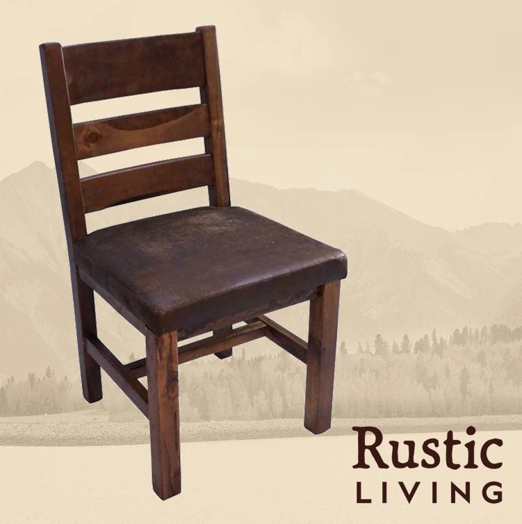 Rustic Farmhouse frisco dining chair handmade in America using solid wood custom made for your mountain cabin, lodge, farmhouse, ranch and western lifestyle.