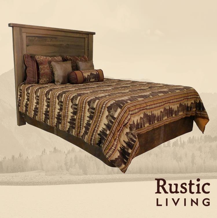 Rustic Farmhouse Woodland Headboard handmade in America using aspen solid wood custom made for your mountain cabin, lodge, farmhouse, ranch and western lifestyle.