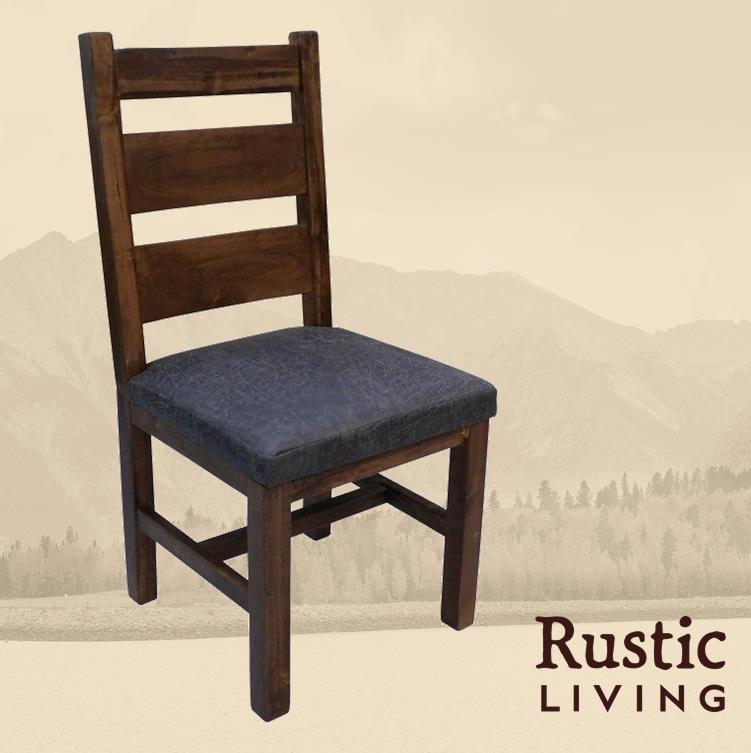 Rustic Farmhouse high back frisco dining chair handmade in America using solid wood custom made for your mountain cabin, lodge, farmhouse, ranch and western lifestyle.