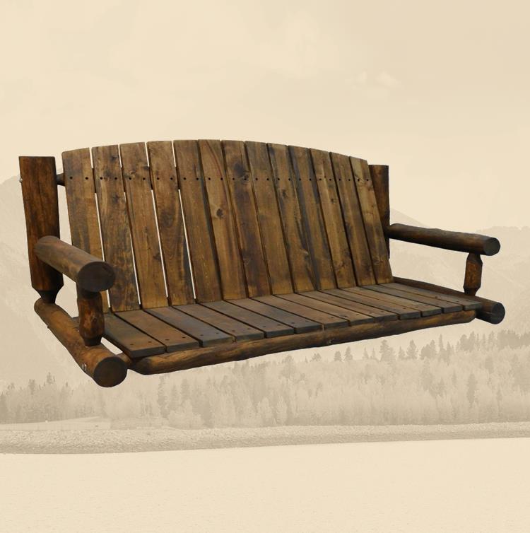 Aspen Rustic Log Porch Swing