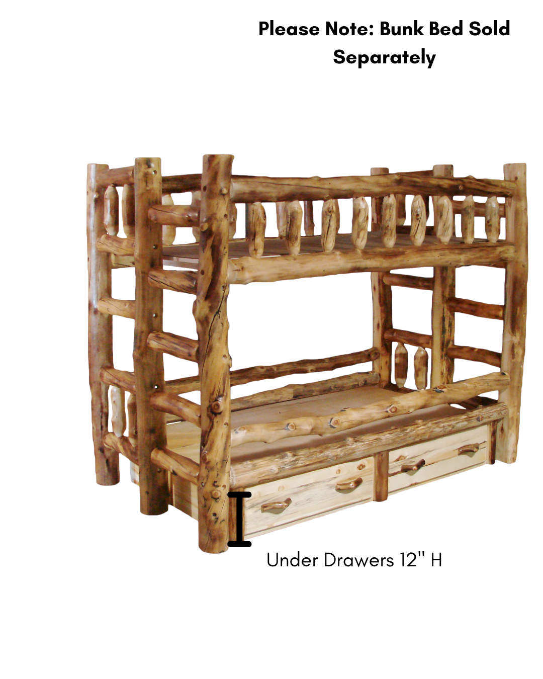 Log Under Drawer for Bunk Bed in Flat Front