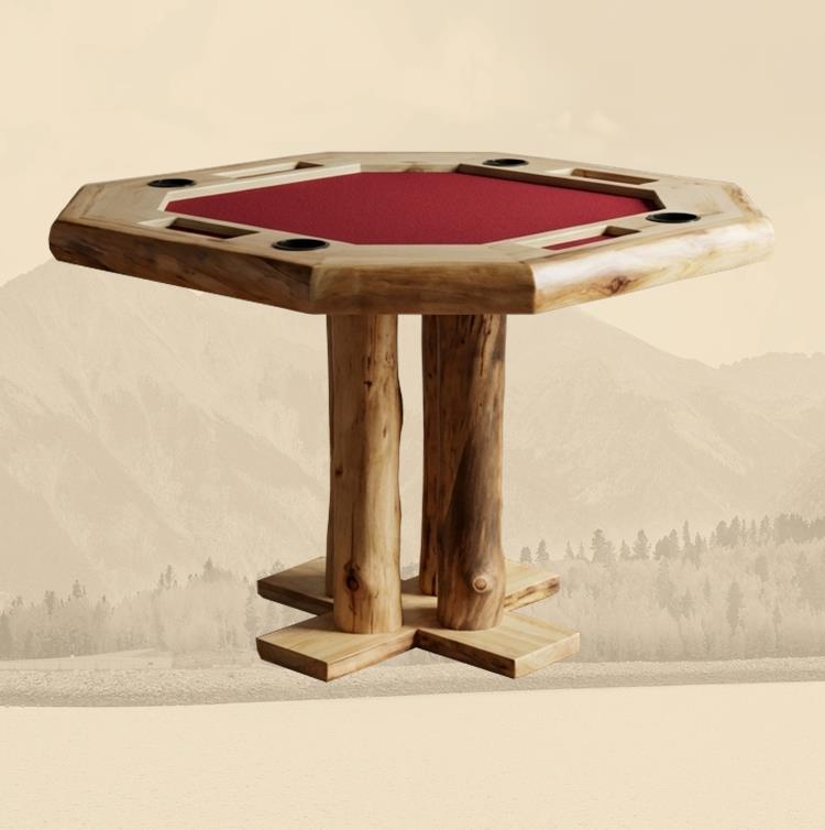 Rustic Log Counter Height Poker Table
