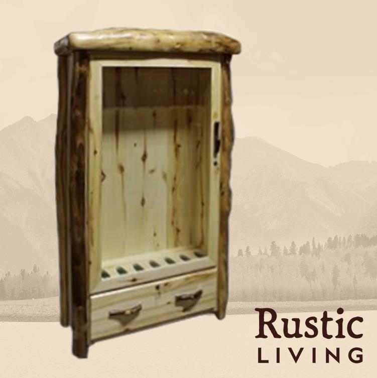 Log 1 Drawer Gun Cabinet in Flat Front
