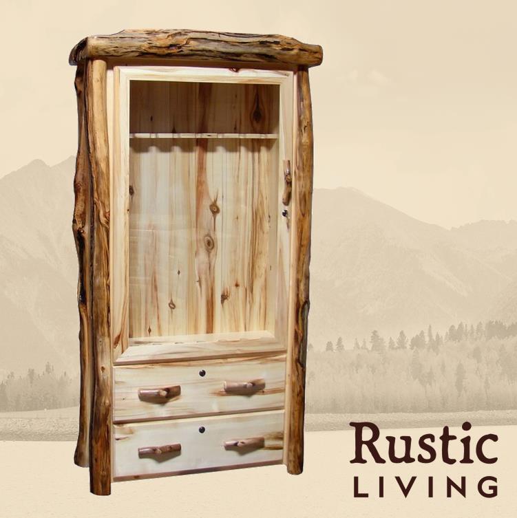 Log 2 Drawer Gun Cabinet in Flat Front