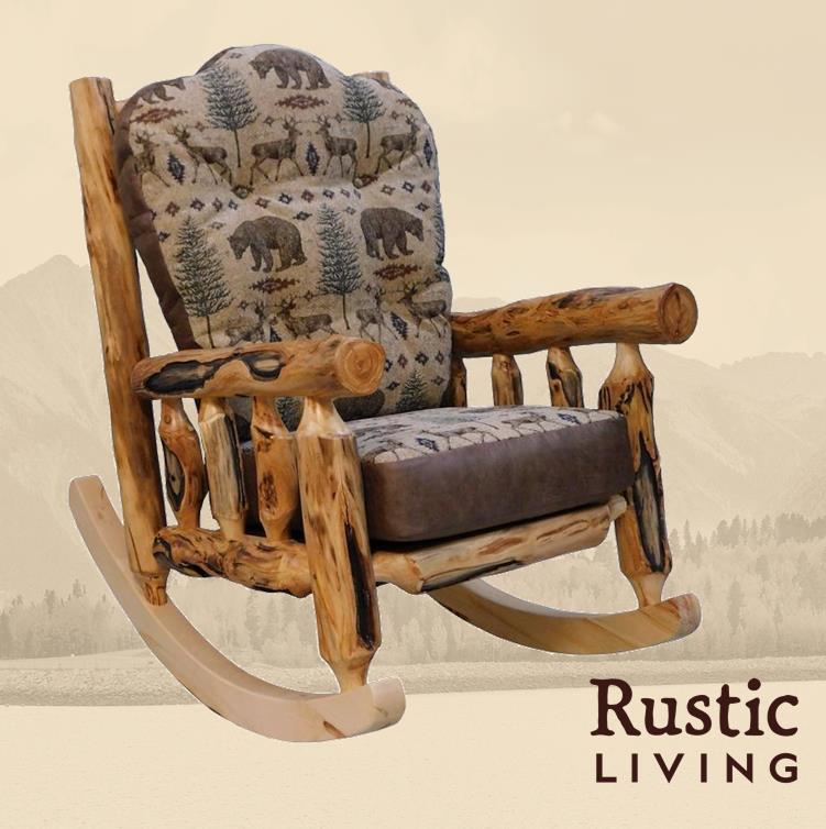 Aspen Rustic Log Comfort Rocker Chair