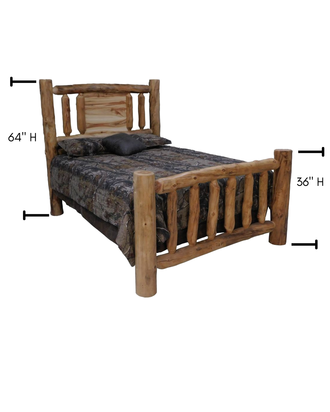 Aspen Rustic Log Lakeside Bed
