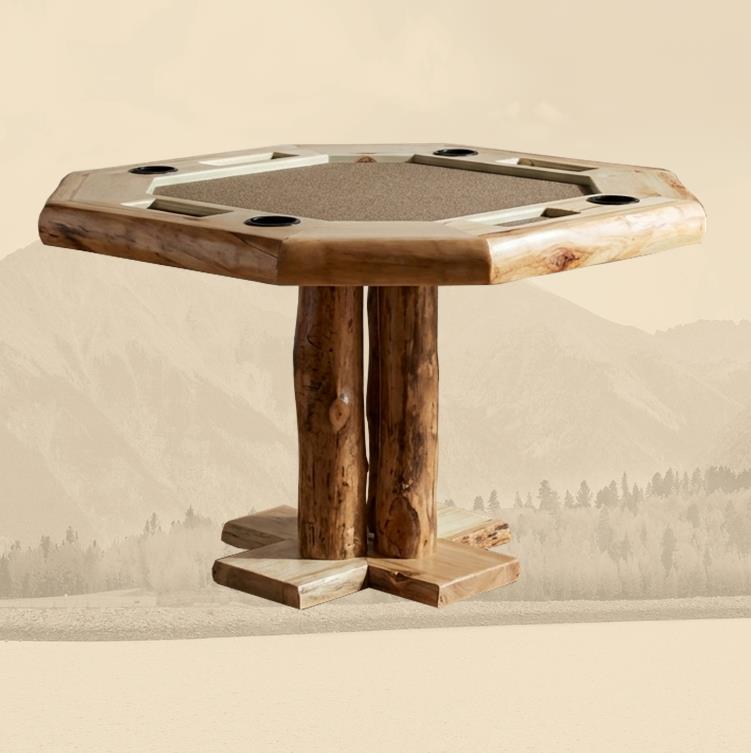 Rustic Log Poker Table