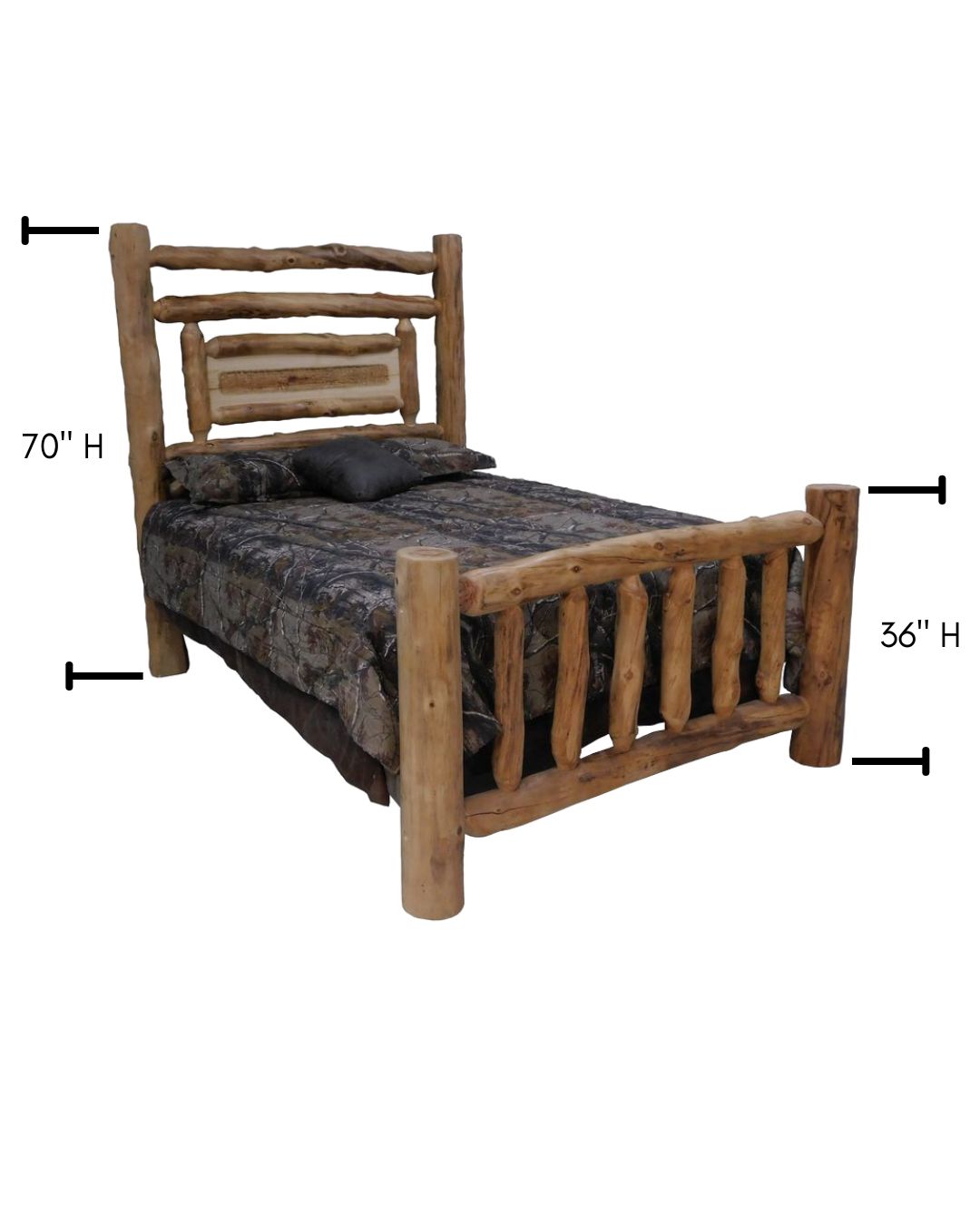Aspen Rustic Log Riverside Accent Bed