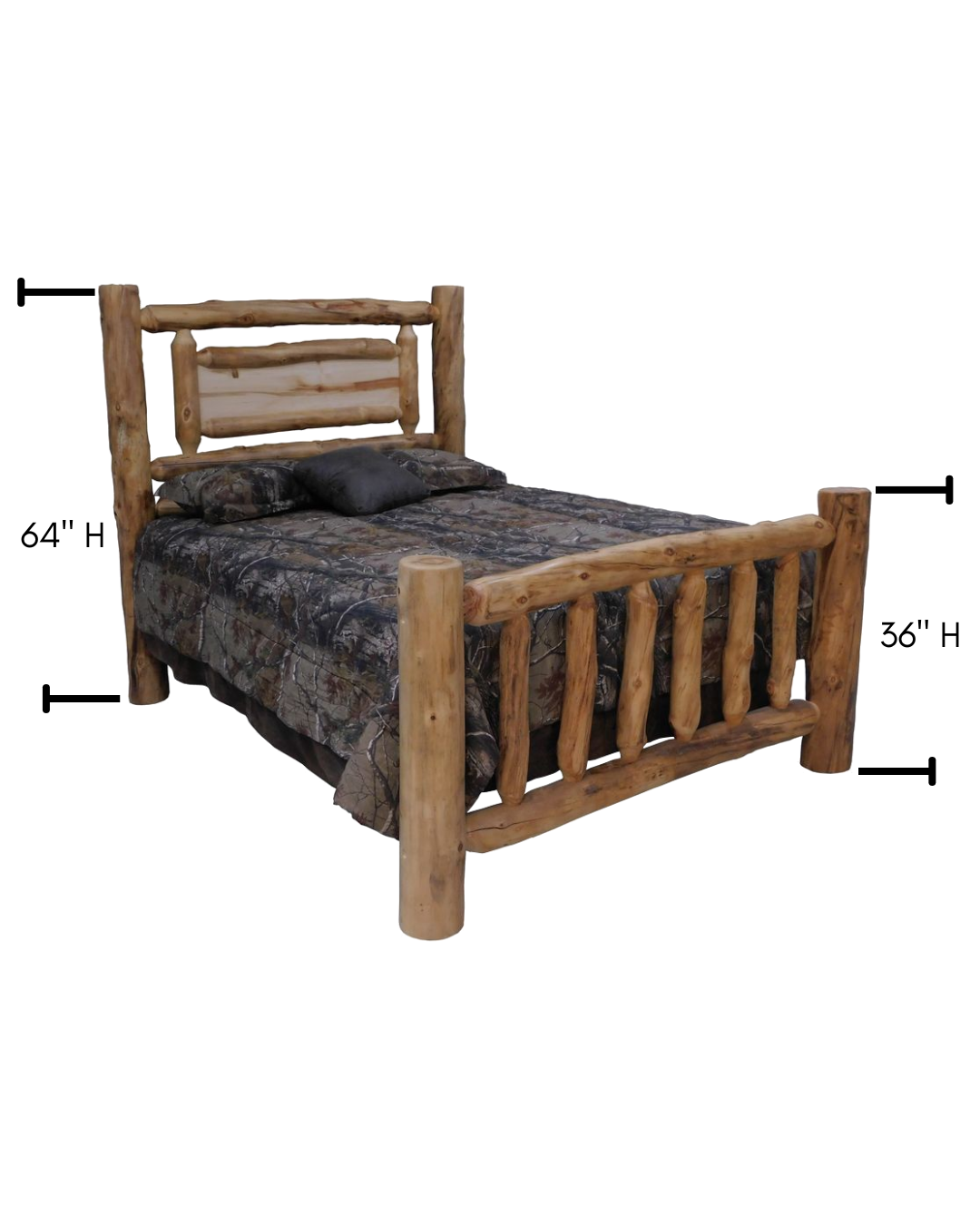 Aspen Rustic Log Riverside Bed