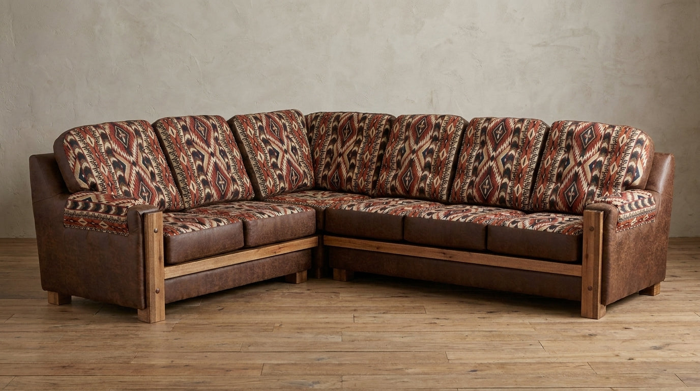 Rustic Farmhouse Loveseat x Sofa Mountain Comfort Sectional