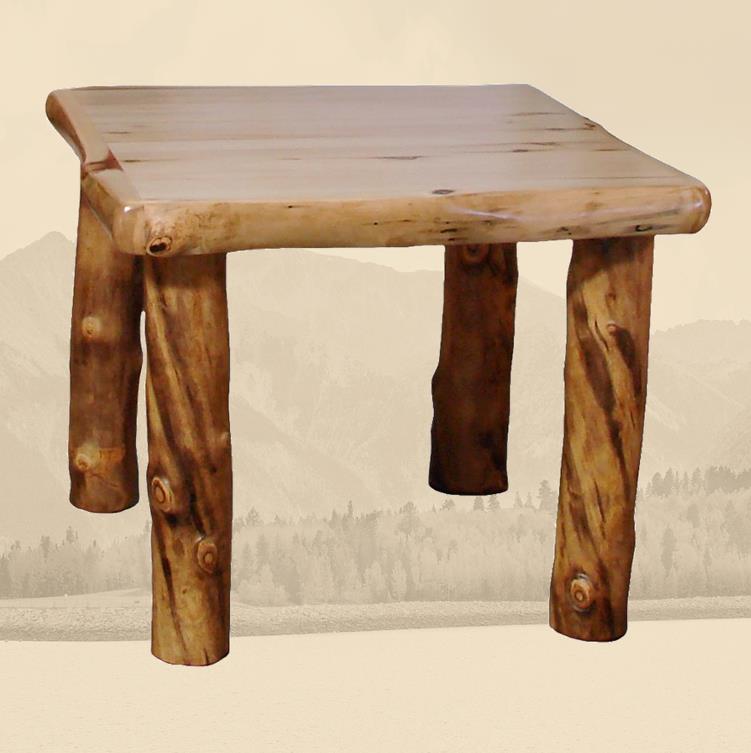 Rustic Log Square Dining Table