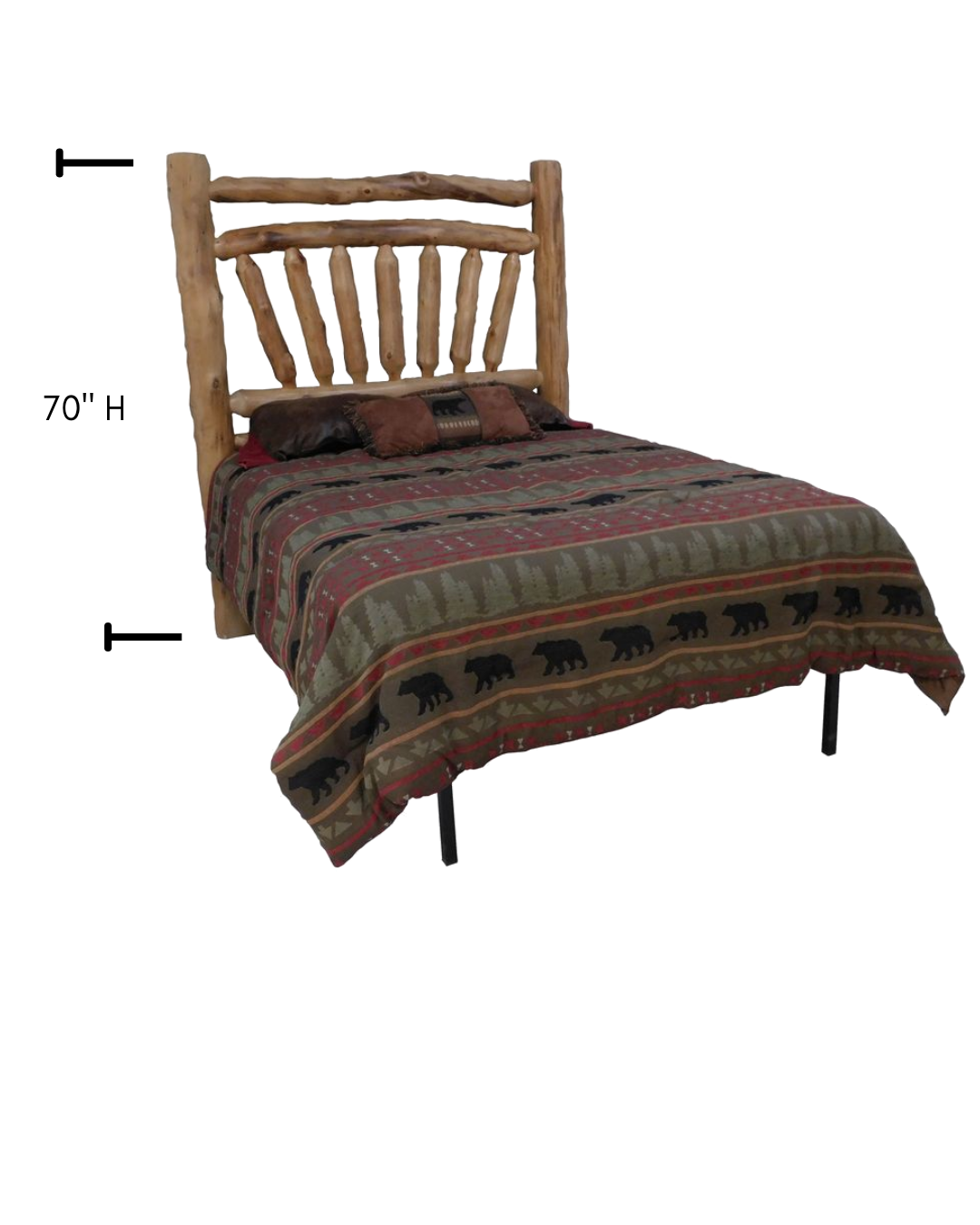 Aspen Rustic Log Sunrise Accent Headboard