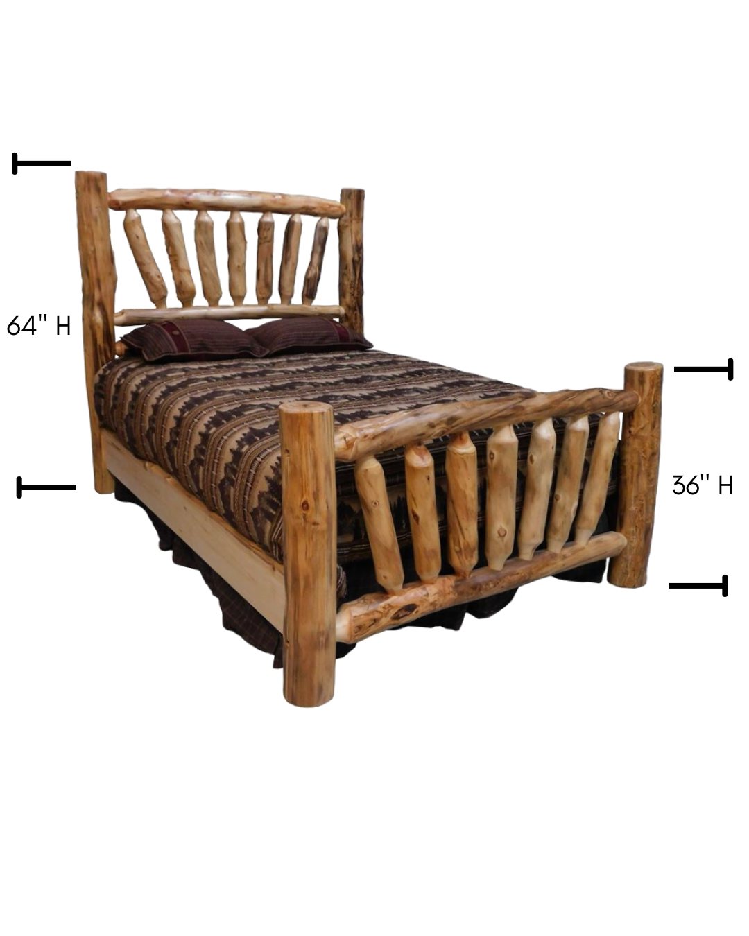 Aspen Rustic Log Sunrise Bed