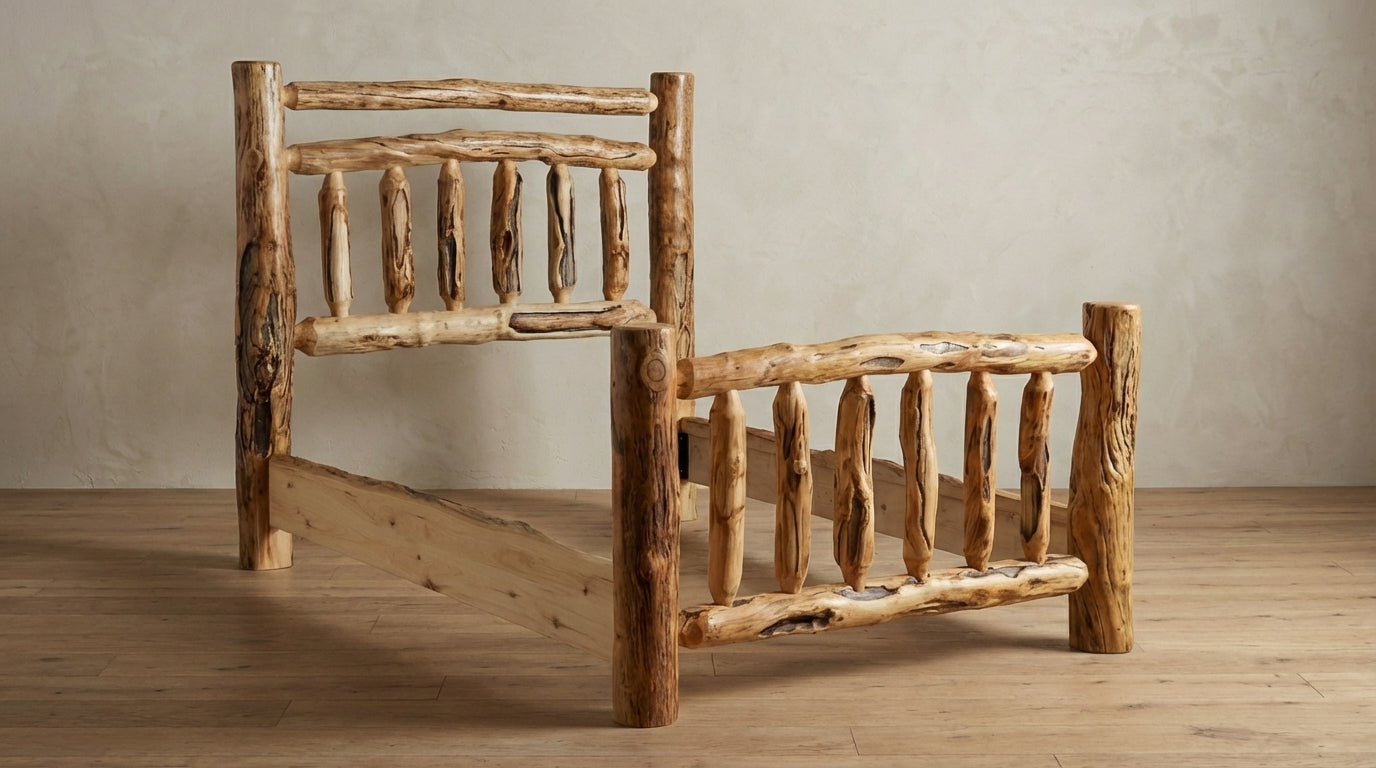 Aspen Rustic Log Timberland Accent Bed