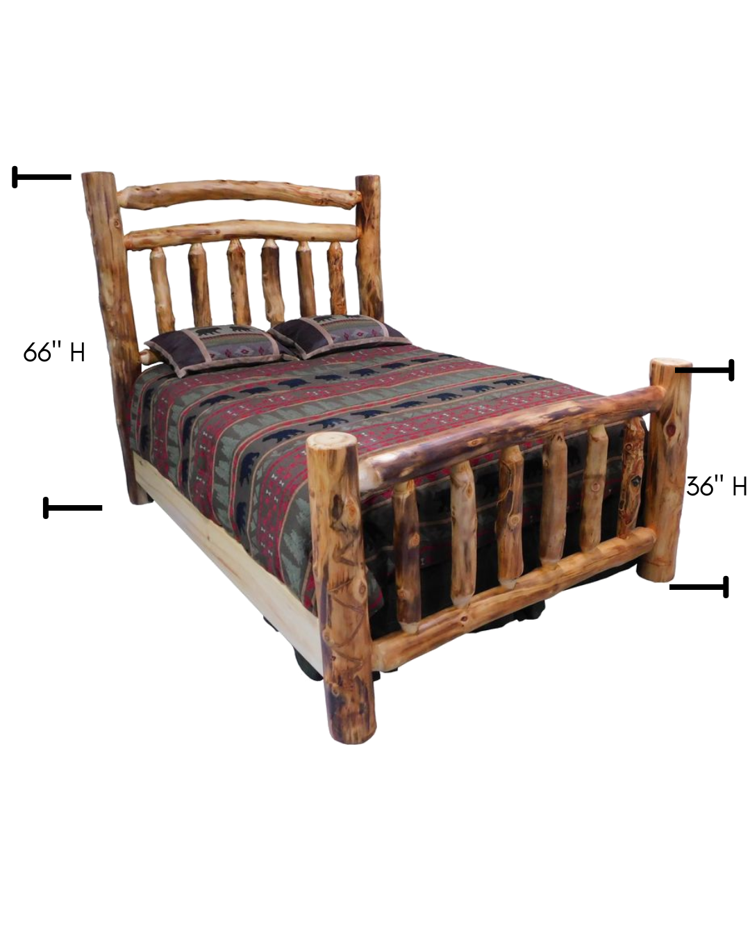 Aspen Rustic Log Timberland Accent Bed