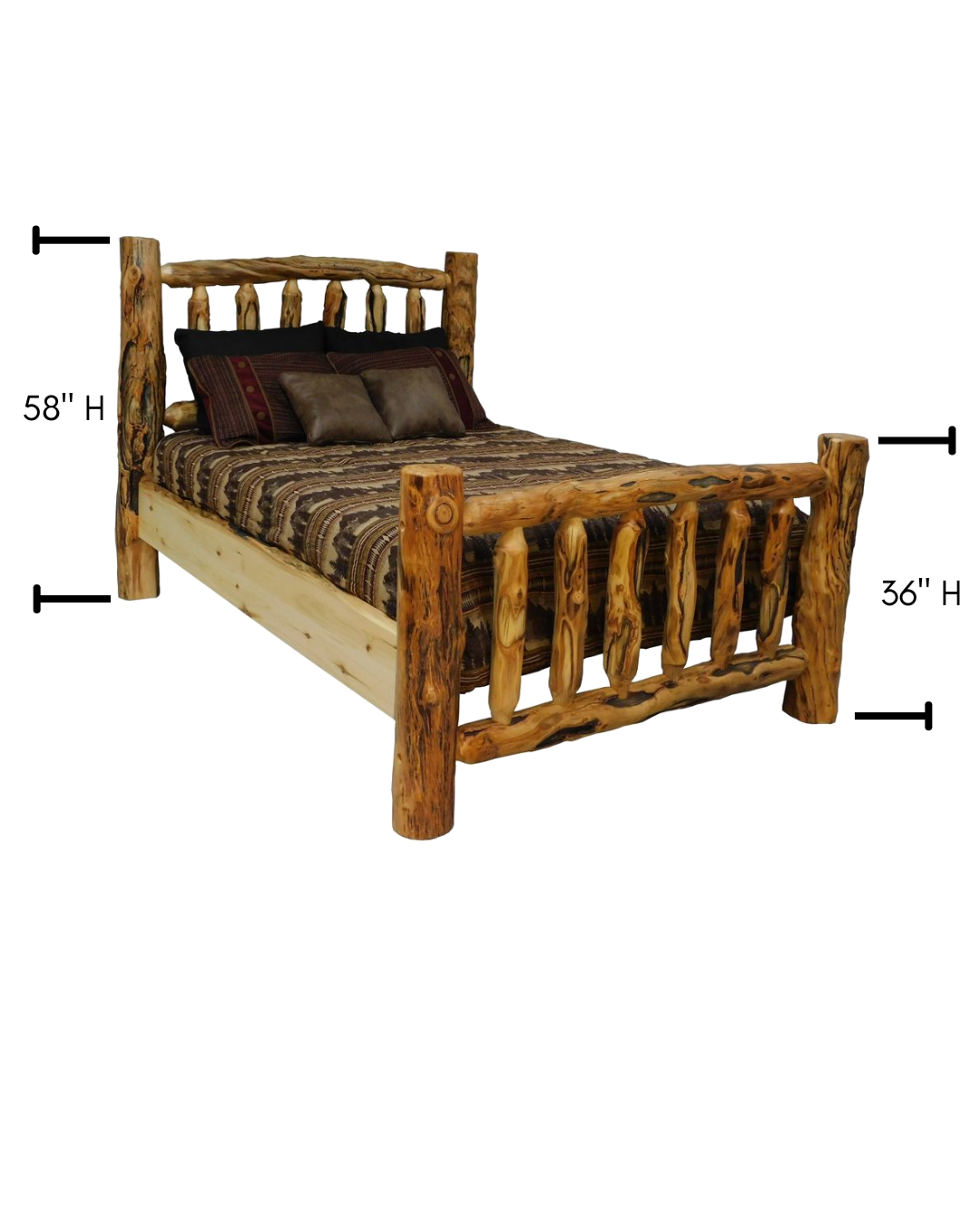 Aspen Rustic Log Timberland Bed