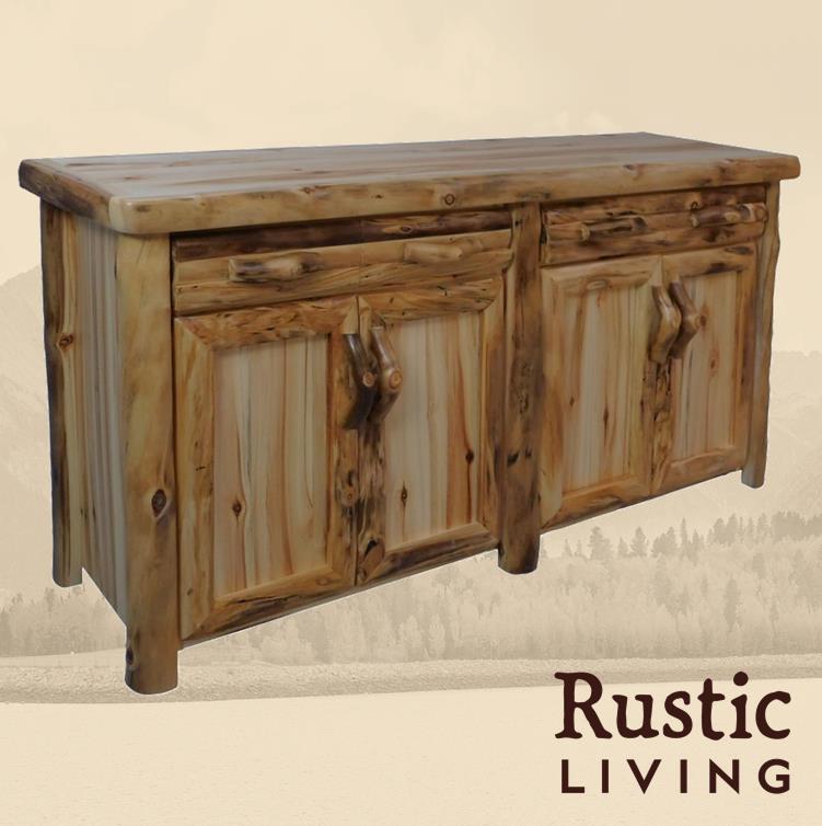 Rustic Log Buffets & Hutches