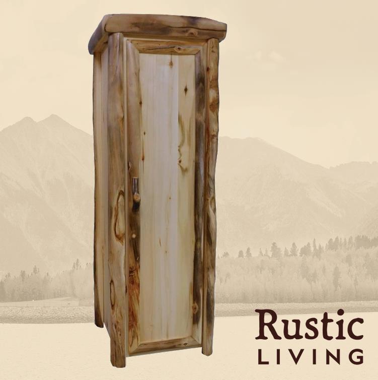 Rustic Log Storage Cabinets