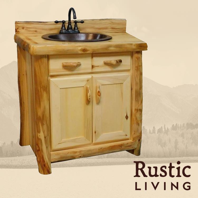 Rustic Log Vanities