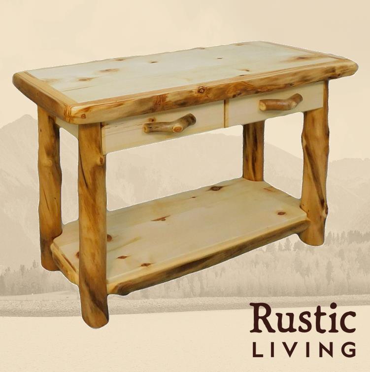 Rustic Log Sofa Tables