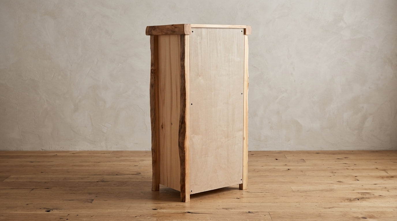Aspen or Hickory Rustic Log 3 Drawer File Cabinet in Flat Front