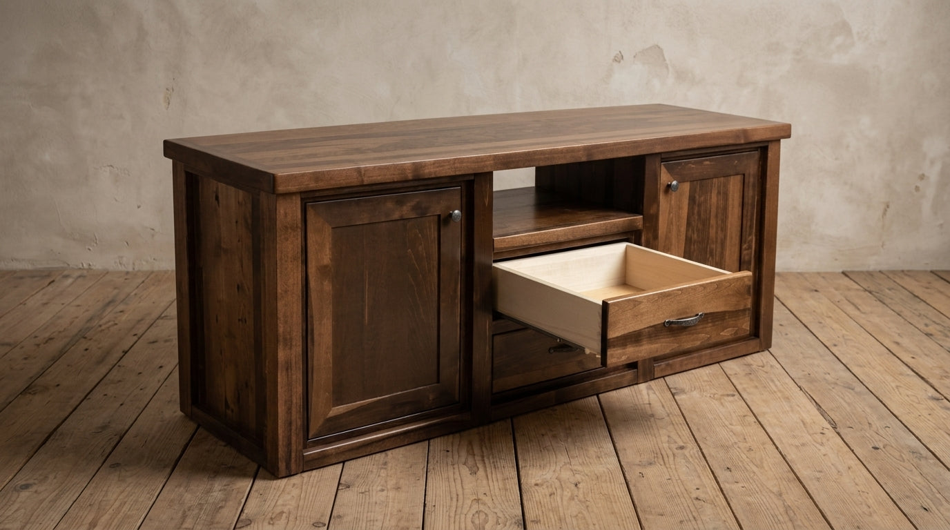 Rustic Farmhouse Sierra 2 Drawer Television Stand in Artisan