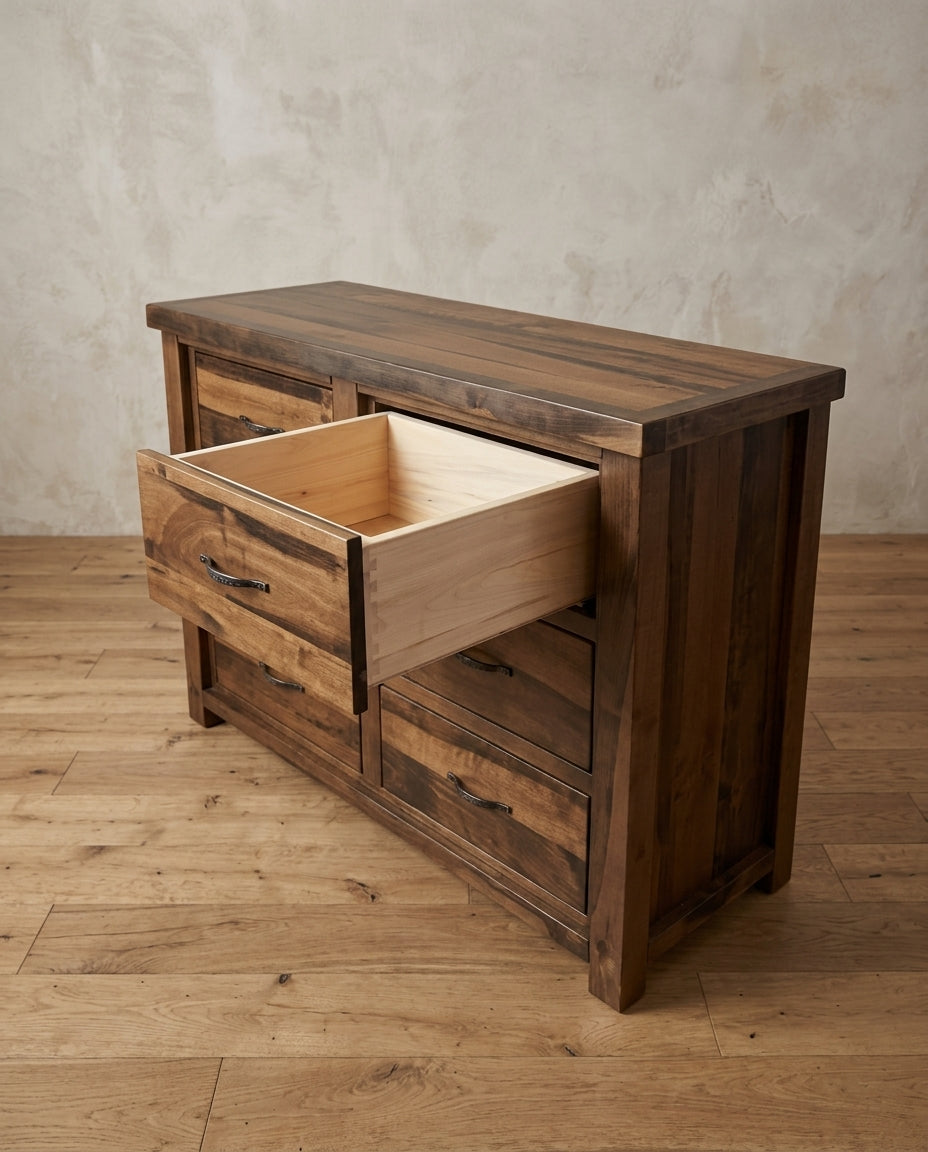 Rustic Farmhouse 6 Drawer Dresser in Artisan 48