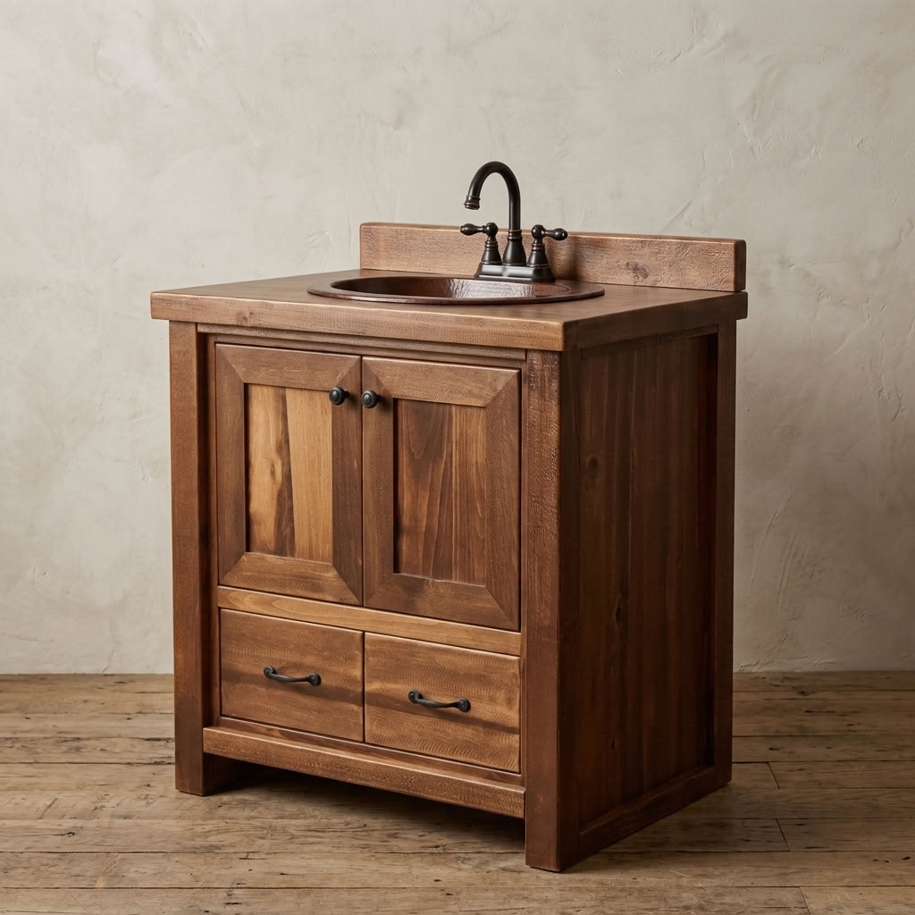 Aspen Farmhouse Rustic 1 Drawer Vanity in Artisan