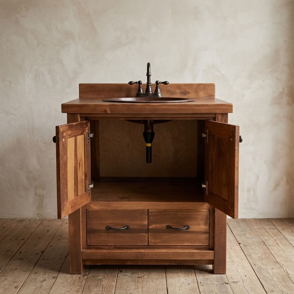 Aspen Farmhouse Rustic 1 Drawer Vanity in Artisan