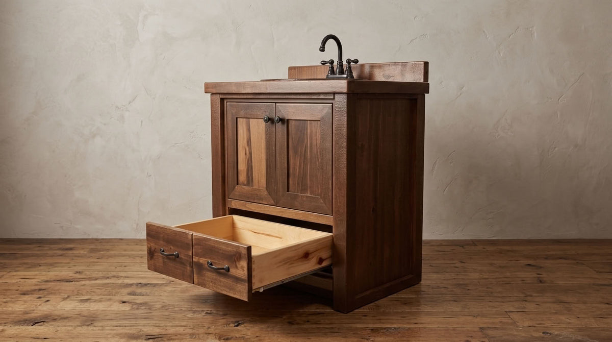 Aspen Farmhouse Rustic 1 Drawer Vanity in Artisan