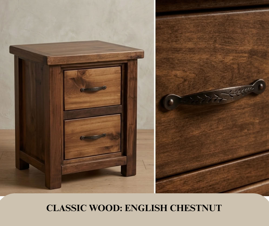 Rustic Farmhouse 2 Drawer Night Stand in Artisan