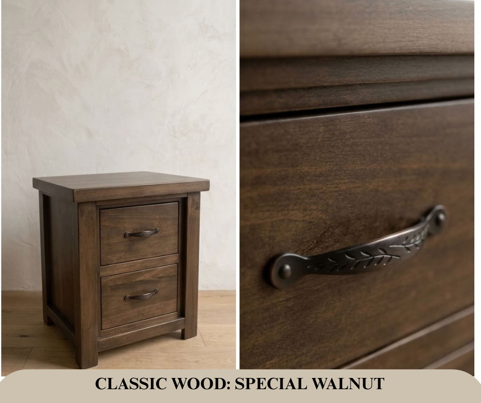 Rustic Farmhouse 2 Drawer Night Stand in Artisan