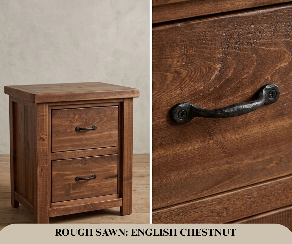 Rustic Farmhouse 2 Drawer Night Stand in Artisan