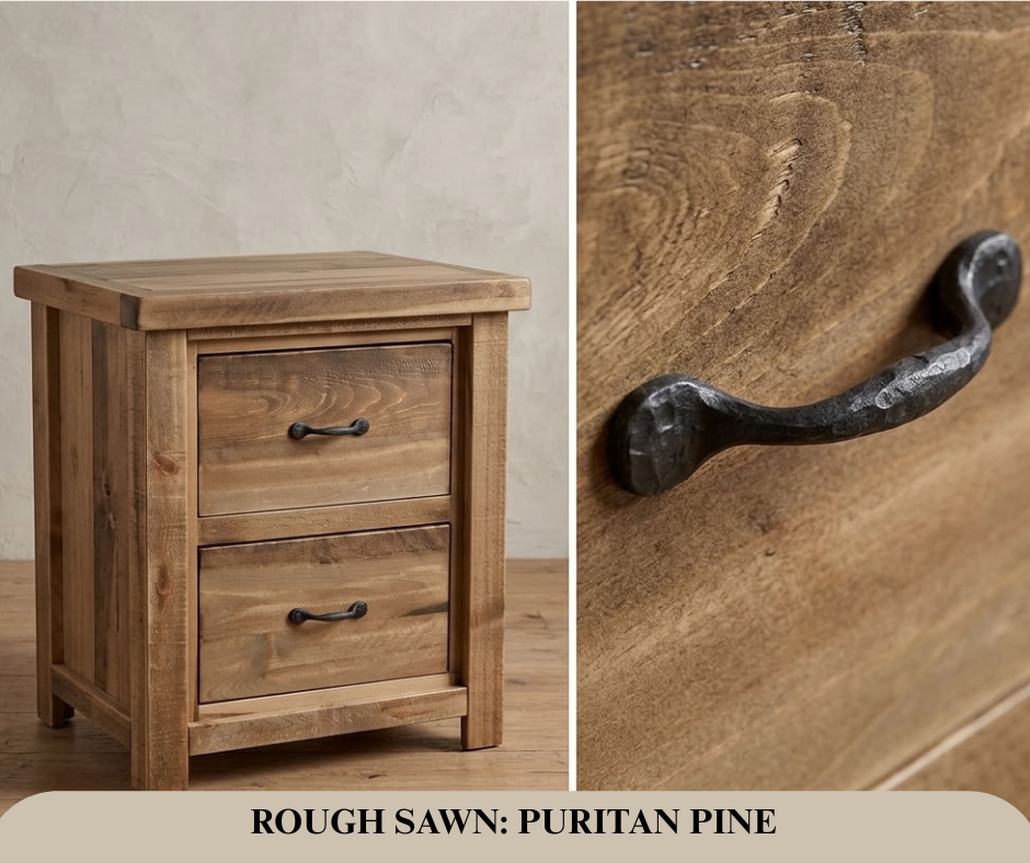 Rustic Farmhouse 2 Drawer Night Stand in Artisan