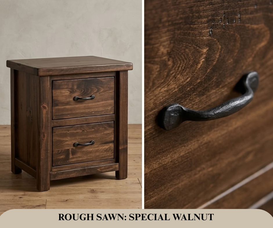 Rustic Farmhouse 2 Drawer Night Stand in Artisan
