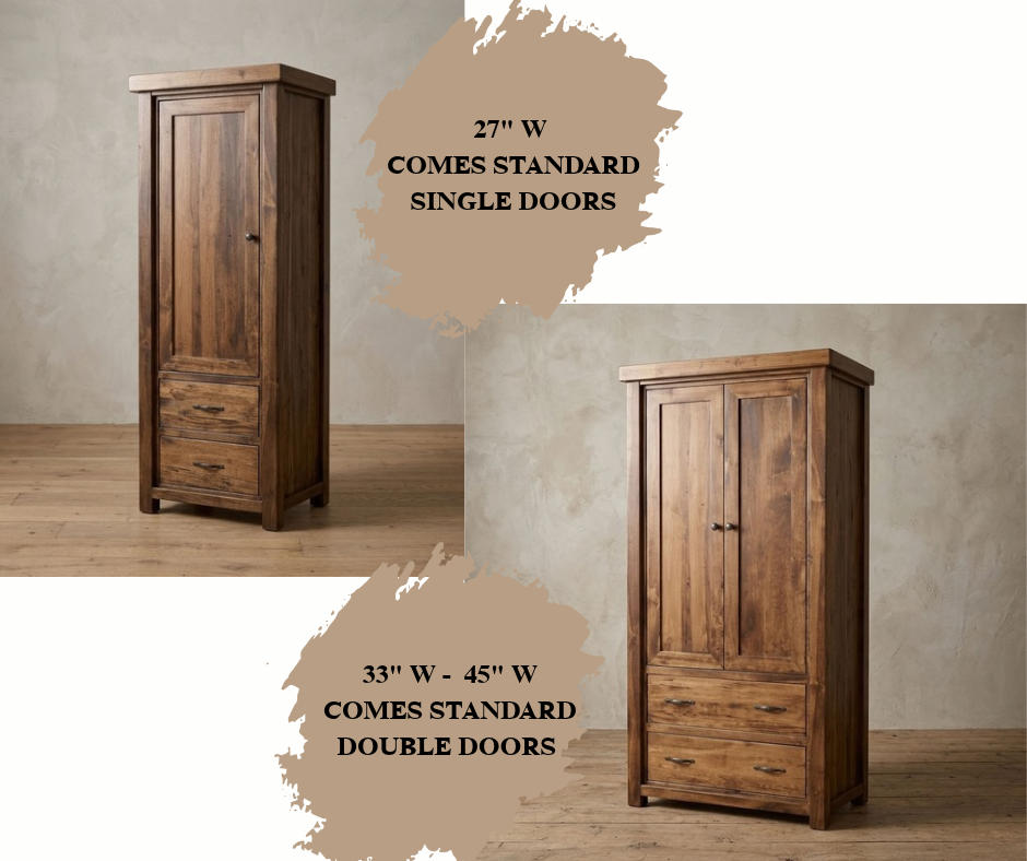 Aspen Rustic Farmhouse 2 Drawer Storage Cabinet in Artisan