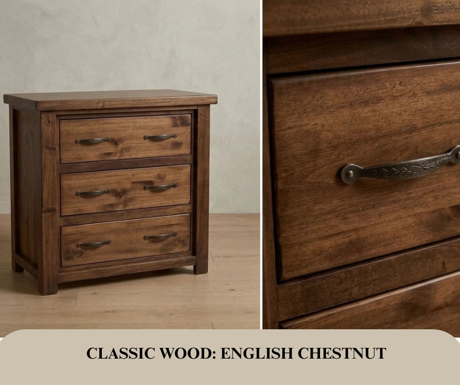 Rustic Farmhouse 3 Drawer Chest in Artisan