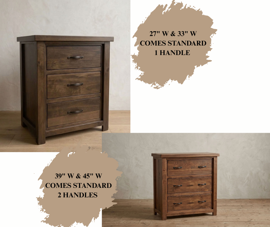 Rustic Farmhouse 3 Drawer Chest in Artisan