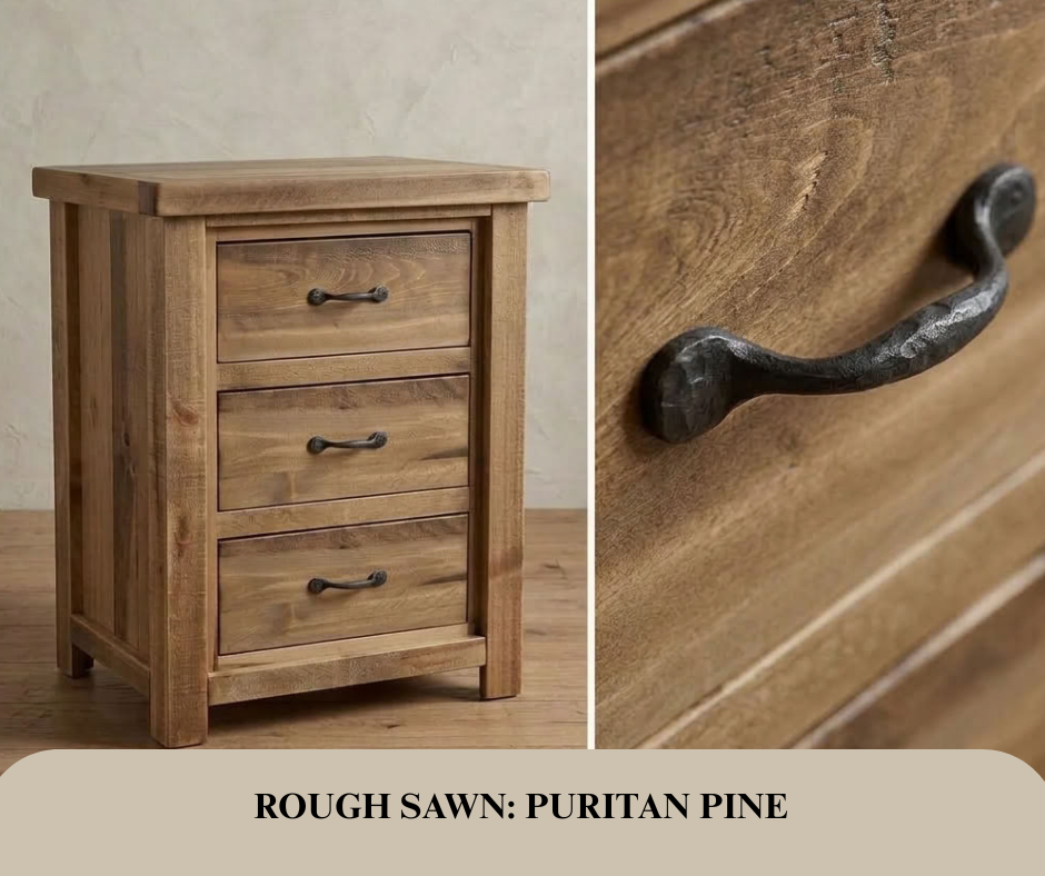 Rustic Farmhouse 3 Drawer Night Stand in Artisan