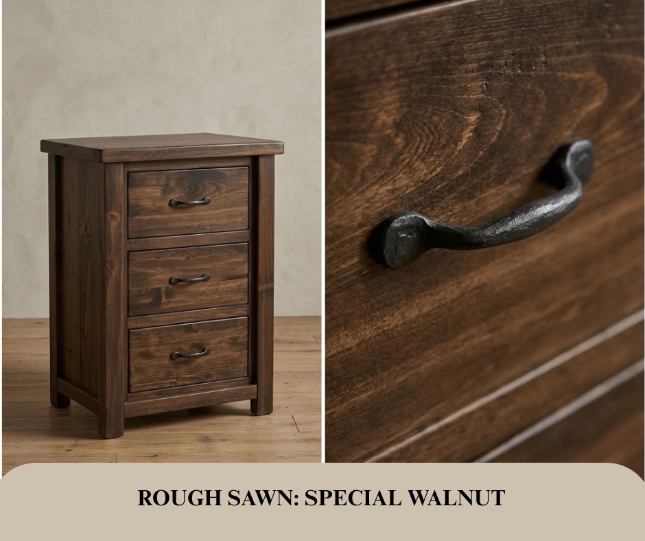 Rustic Farmhouse 3 Drawer Night Stand in Artisan