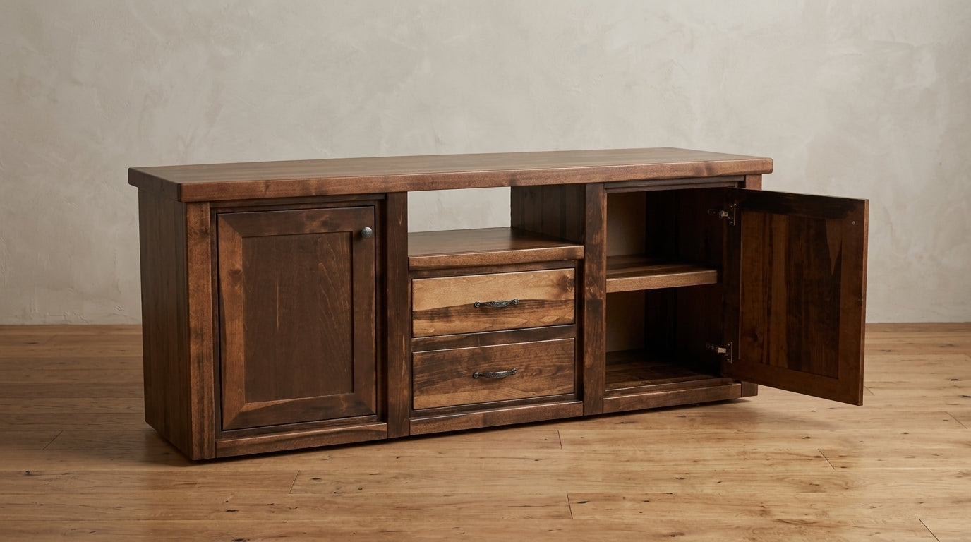 Rustic Farmhouse Sierra 2 Drawer Television Stand in Artisan