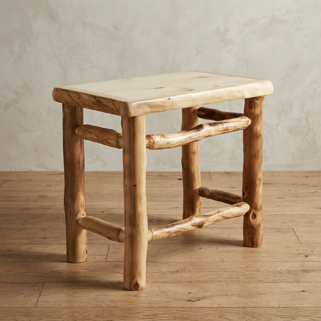 Aspen or Hickory Rustic Log Table Desk