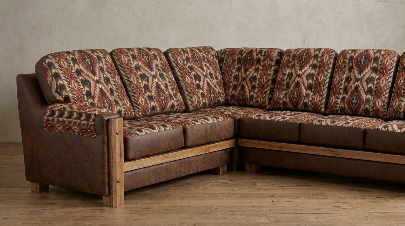 Rustic Farmhouse Loveseat x Sofa Mountain Comfort Sectional