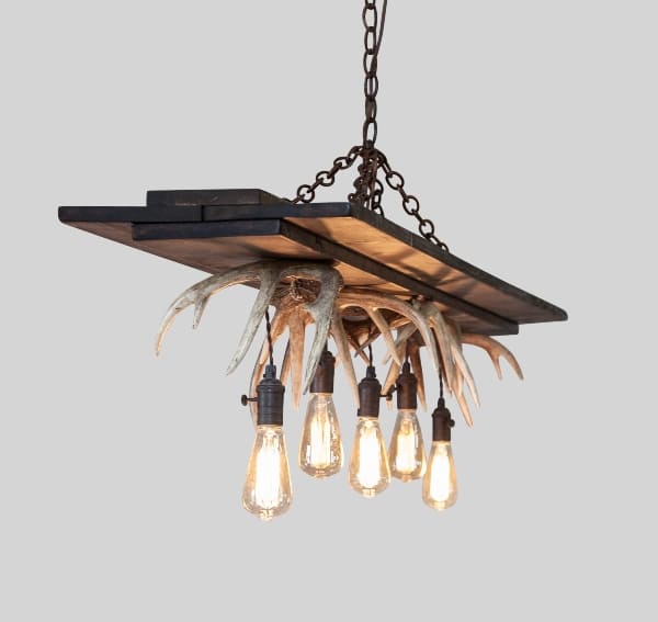 Slenderwood Modern Whitetail Deer Antler Chandelier