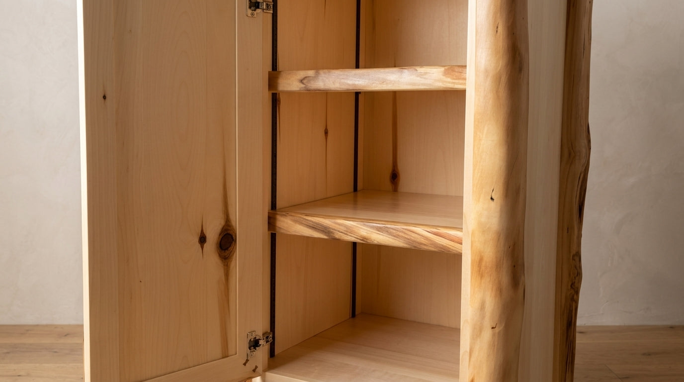 Aspen Rustic Log Legacy Storage Cabinet in Flat Front