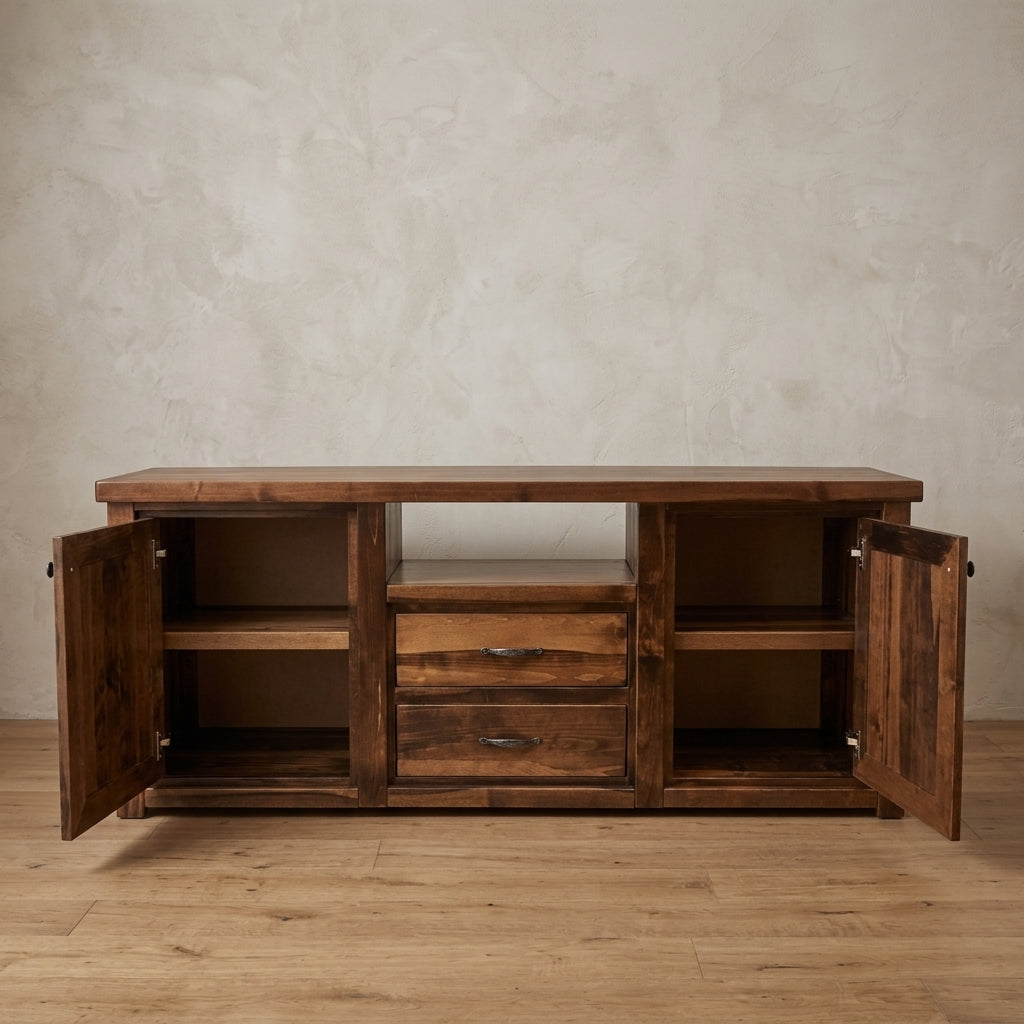 Rustic Farmhouse Sierra 2 Drawer Television Stand in Artisan