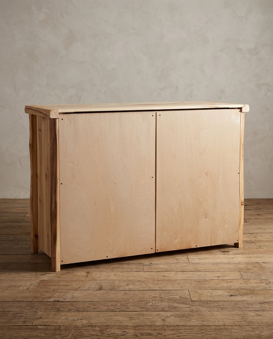 Rustic Log 6 Drawer Dresser in Flat Front