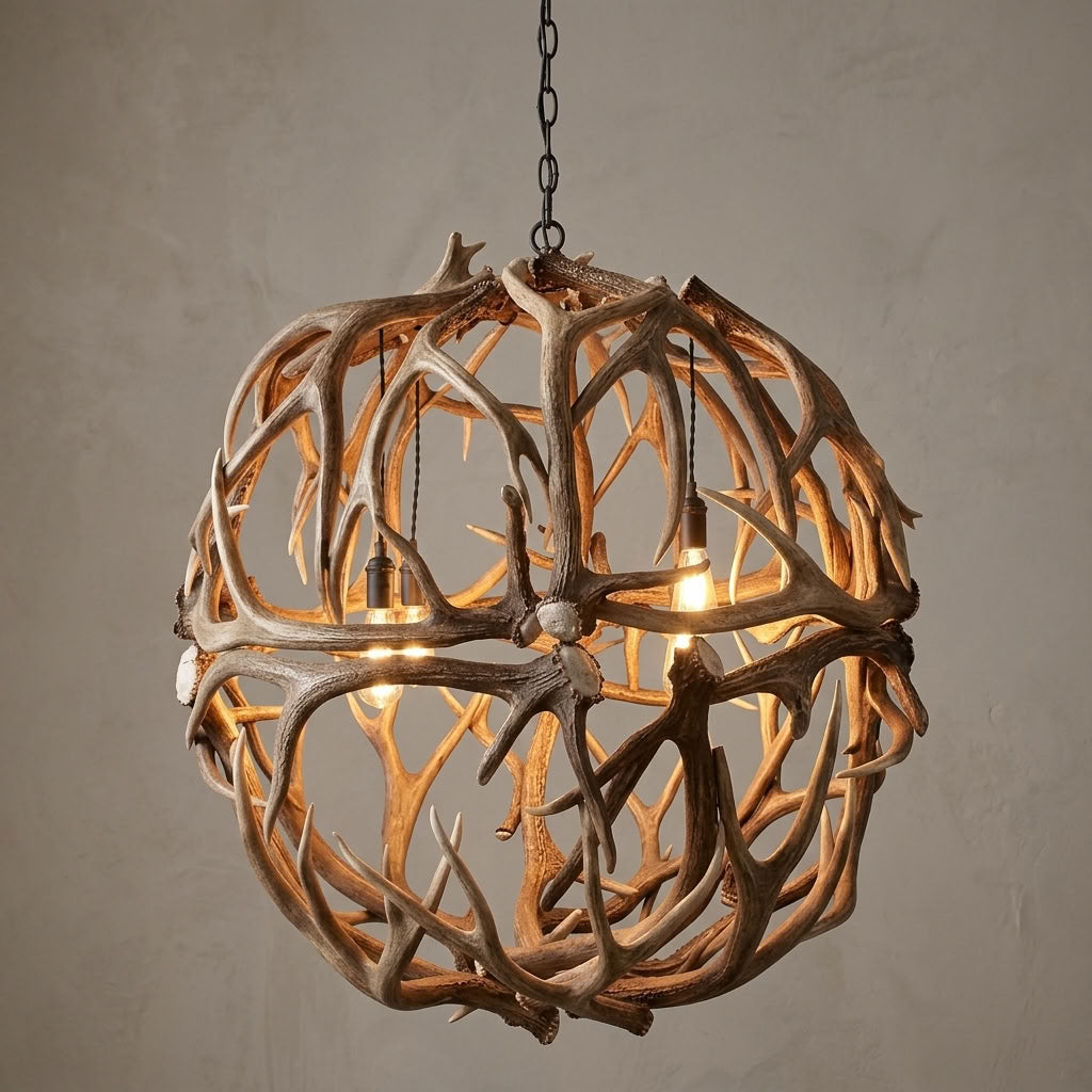 Elk Antler Globe Chandelier