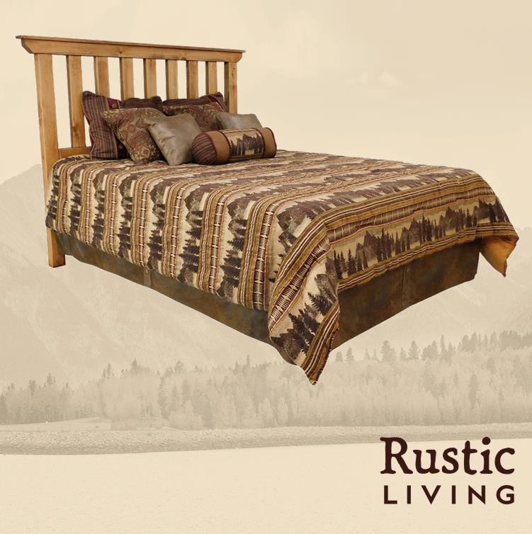 Rustic Farmhouse Telluride Headboard in Timberframe handmade in America using solid wood custom made for your mountain cabin, lodge, farmhouse, ranch and western lifestyle. Headboard made of aspen wood. 